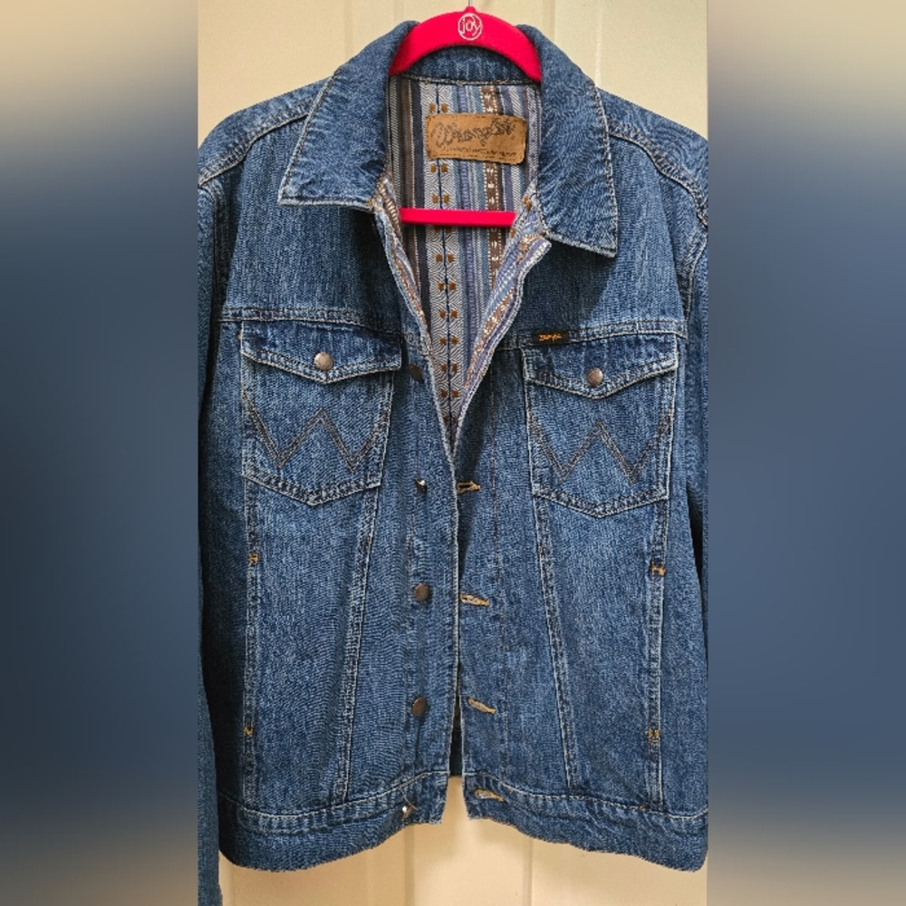 Wrangler Blue Denim Men Jacket Size M-Very Good Condition - Picture 4 of 17